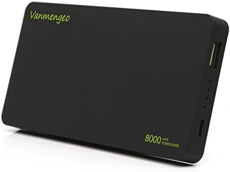 Vanmengeo 8000mAh double color Portable power bank, One of the Smallest and Lightest External Battery,Ultra-Compact Fast Charging Technology (8000mAh, Black)