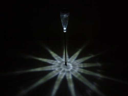 Tulpe 3er Set Solargartenleuchte Solarwegeleuchte aus Edelstahl und hochwertigem Kunststoff, je 2 LEDs 1 x mit Farbwechsler 1 x weißes Dauerlicht - 6