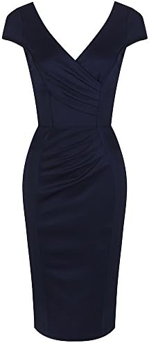 Pretty Kitty Fashion Navy Hollywood Glamour Bodycon Pencil Dress