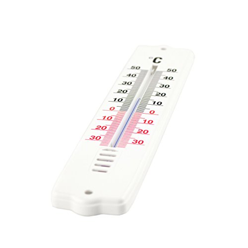 Analog Innen – Außen – Garten Thermometer 20 cm . Kunststoff weiß Deutsche Herstellung . Temperatur Anzeige – 35 bis + 50 °C - 2