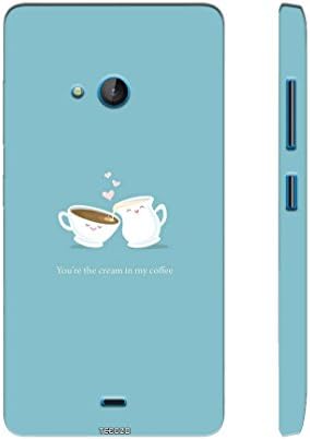 Fundook¨ Designer Printed Back Cover/Hard Case for Microsoft Lumia 540 (Cream in Coffee Design/Cartoon) - Blue - G452