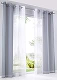 gardinenstange ausziehbar Lieferumfang: 2 Gardinen und 2 Raffhalter, Farbe: Grautöne. Größe: HxB 145x140 cm
