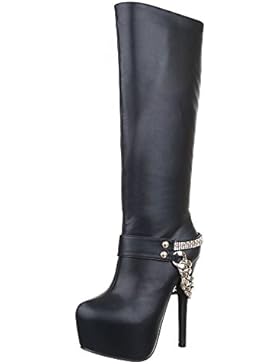 Damen Schuhe, 55-494, STIEFEL HIGH HEELS PLATEAU