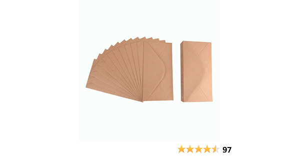 Carton D Invitation Carte D Anniversaire Carte De Vœux Enveloppes Ideales Pour Lettres Lot De 100 Enveloppes Krafts De Qualite Superieure 11 X 22 Cm Haute Qualite 110 G M Din Lang Enveloppes De Correspondances