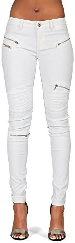 Womens Ladies Leather Look Wet Look Jeans Jeggings Trousers (M -UK 10, White)