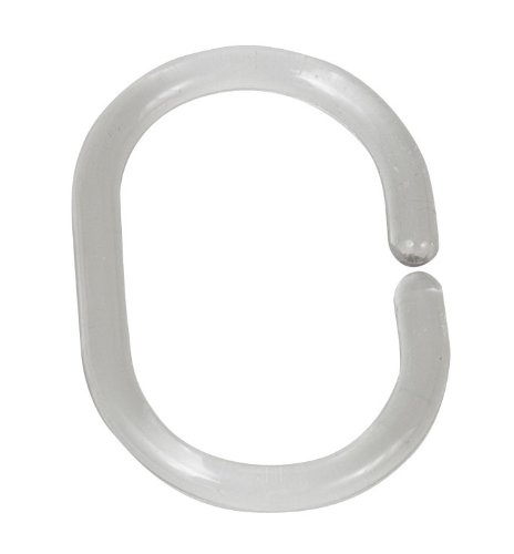 WENKO 19190100 Duschvorhangringe transparent - 12er Set, klein, Kunststoff, Transparent