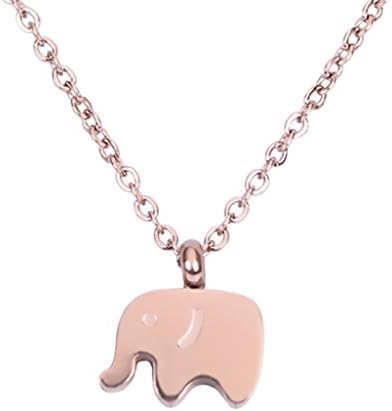 Traveller Treasures Elephant Pendant Necklace for Women.Rose Gold-Tone Stainless Steel Gift Boxed Floating Good Luck Charm Necklace by