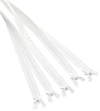 cremallera invisible blanca 60 cm de largo. LEDUC - Cremalleras Invisibles, plástico, 60 cm, 5 Unidades, Color Blanco