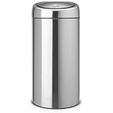 Brabantia 401084 - Cubo de basura, Touch Bin, 2 x 20 litros, dos compartimientos para reciclaje, acero mate anti-huellas