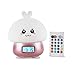 Price comparison product image LouiseEvel215 Kawaii Cute Cartoon Design Multifunctional Alarm Clock Wake Up Night Light Remote Control Desktop Recording Light Lamp
