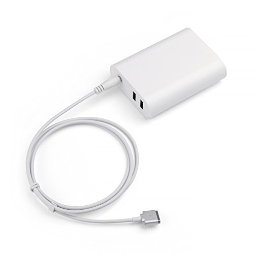 Salcar 60W Slim Ladegerät Netzteil f. Apple Mag Safe 2 mit T Form, Mac Book Pro Charger Magnetisch ersetzt A1398 A1425 A1435 A1466 A1502 passt Modelle z.B. MD212ZP/A MD213ZP/A MD565CH/A ME662CH/A ME662ZP/A ME866CH/A ME864 ME865 MB985 Plus Extra 2 X USB 5V 1A 2A f. Smart Handys, IPAD, Iphone (Weiß) - 7