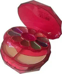 GlavonADS Makeup Kit for Girls|10,Eye Shadow|4,Lip Color|1,Blusher|2,Face Powder|3,Sponge/Puff/Brushes| With 1 ADS Scrub 50 gm- (Free)