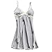 Produktbild Momoxi Dessous,Damen Frauen Sexy Satin Seide Nachthemd Dessous Pyjamas Sexy Top Sling Seide lose bequeme rückenfreie Spitze Hemd Unterwäsche zu Hause