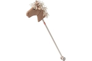 Helga Kreft 50003 Steckenpferd Holz Haflinger, Stockpferd mit Rollen, ab 3 Jahre, Inhalt: 1 Stück, Länge 90 cm, 830 g, Farbe natur, Made in Germany