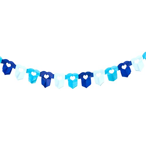 Oblique-Unique® 6m Papier Girlande Hemdchen Body Blau Baby Shower Geburt - 2