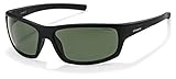 Protective case included Polaroid P8411S - Gafas de sol rectangulares para hombre, 63 mm, negro