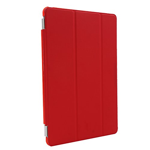 Besmall Neu Ultra Slim Edles iPad Air iPad 5 Hülle – Smart Cover Leder Case Schutz Hülle Tasche + Back Case – inkl. Displayschutzfolie Reinigungstuch Stift mit Multi Ständer Auto Sleep Wake (iPad Air/iPad 5, Farbe:Rot) - 5