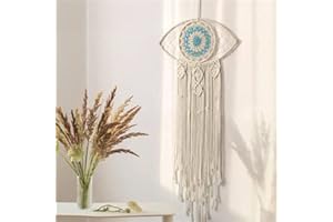‎LOMOHOO LOMOHOO große Boho-Traumfänger, böser Blick-Traumfänger für Zuhause, Schlafzimmer und Wand, handgemachte Augen-Wand-Dekor zum Aufhängen von Traumfänger-Ornament (Traumfänger des bösen Blicks)