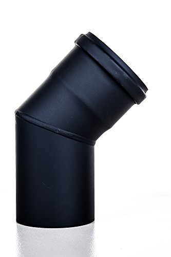 An Kamine anf17080 – Ellenbogen A 45 ° Edelstahl, Durchmesser 80 mm Bogen für Pelletofen Rauchabzug Senotherm schwarz