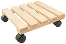 RADO WOOD Wooden Plant Pot Trolley. Plant Caddies Stand Wheels Mover. Alder Natural. Square 30 cm