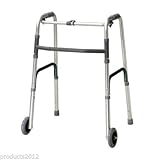 D PRO T Zimmer Walker Frame with Wheels, Folding Lightweight Mobility Walking Aid.