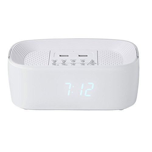 Groove Bluetooth Wireless Alarm Clock Radio Speaker System White