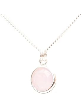 Lagerausverkauf. 925Silber-Anhänger und Kette handgefertigt mit Channel-Set-Rosenwasser-Opalkristall von Swarovski