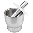 EMNDR® Manual Grinder 304 Stainless Steel Garlic Masher Masher Medicine Pot Mortar Pestle Mill Grinder Crushing Bowl Stainless Steel Mortar and Pestle Manually Grind Spices Garlic Press
