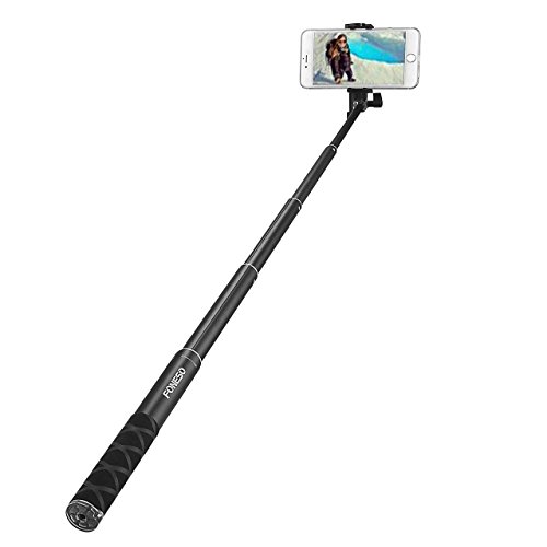 Selfie palo  Foneso Selfie Bluetooth Selfie Stick Monopod Profesional Ajustable Auto-bloqueo con control remoto para Smartphones y GoPro Negro