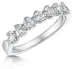 Charmbeads 9ct White Gold - Highly Polished - Half Eternity Diamond Ring 0.50ct (Q)