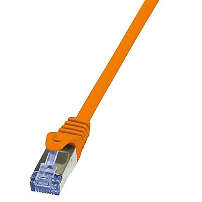 LogiLink PrimeLine Câble réseau Cat6A S/FTP AWG26 PIMF LSZH 1 m Orange