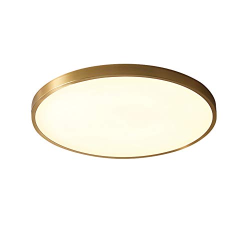 Moderne Einfachheit Design 27W LED Runde Deckenleuchten, Messing Lampenkörper PMMA hohe Transmission Lampenschirm Kalt warmes weiße Dimmbar, für Flur Garderobe Balkon Deckenlampe Φ30CM