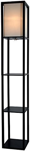 Shelf Floor Lamp - Modern Mood Lighting for your Living Room and Bedroom - Shade Diffused Light Source with Open-Box Shelves