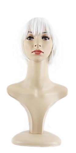 Xiaoyu corto recto pelo cosplay traje de fiesta de halloween pelucas - blanco puro