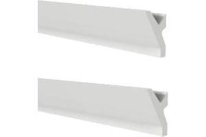 GARENERGIE LED Mall Home Profilo Duropolimero per Strisce Strip LED da Soffitto | Pannello Verniciabile per Illuminazione Soffusa Greche Decorative (2 Pezzi - 100x6x3,7 cm)