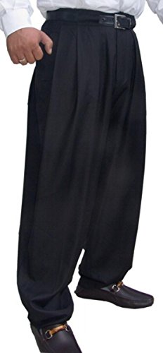 Preisvergleich Produktbild Il Padrino Moda Luxus Bundfalten Hose Schwarz, Hosengrösse:48