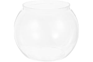 BESPORTBLE Plastic Fish Bowl, Round Clear Vase Pot Transparent Goldfish Bowl Aquarium Bubble Goldfish Turtle Tank Hydroponic Planter Containers, 14 * 11.5cm