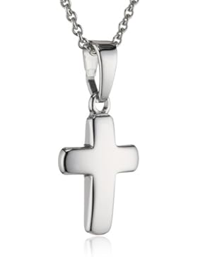 Xaana Kinder und Jugendliche-Anhänger 925 Sterling Silber Kreuz glanz incl Kette 36-38 cm rhodiniert 12 mm AMZ0165