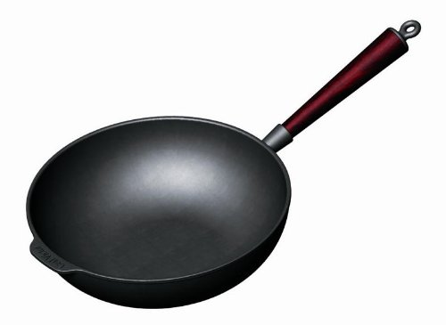 Wokpfanne Wok Gusseisen Pfanne 30 cm Holzgriff Carl Victor