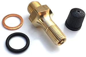 SPECIAL PARTS Válvula de coche WPS Válvula de tornillo de latón de 1/8" con adaptador y conexión G 1/8" en plata metálico