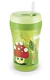 NUK Easy Learning Cup Fun mit versenkbarem Trinkhalm aus Silikon, ab 18 Monaten, 300 ml