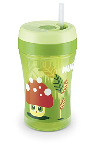 NUK Easy Learning Cup Fun 10255278 with Retractable Silicone Drinking Straw for Children Over 18 Months BPA-Free 300 ml Pink