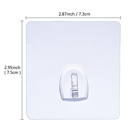 Blulu Klebehaken Belastbar Transparente Haken Ohne Nageln für Küche Badezimmer Tür Wand, 8 Packung - 3