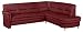 Produktbild Cavadore Echtleder Sofa Cassada mit Federkern / Großes Ecksofa in Leder rot mit Spitzecke / Chromfarbene Füße / Größe: 265 x 90 x 240 cm (BxHxT) / Bezug in 100 % Echtleder / Farbe: Feuerrot (rot)