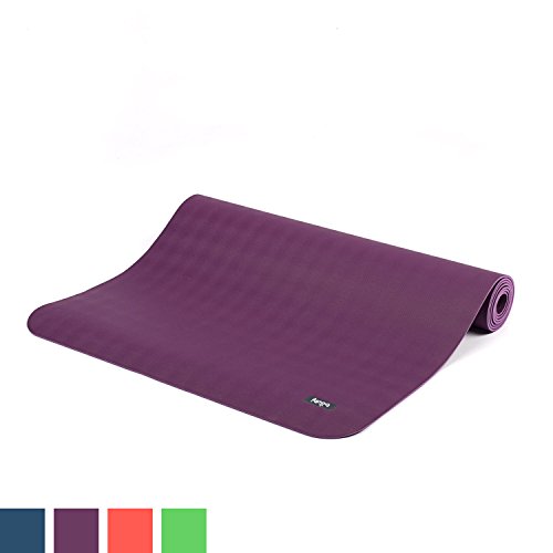 Natur-Kautschuk Yogamatte ECO PRO XL, extra-lang, violett/lila, extrem rutschfest, 4mm, 100% Naturmaterial, Ökotex 100, Naturkautschuk ohne Zusätze, 200 x 60cm
