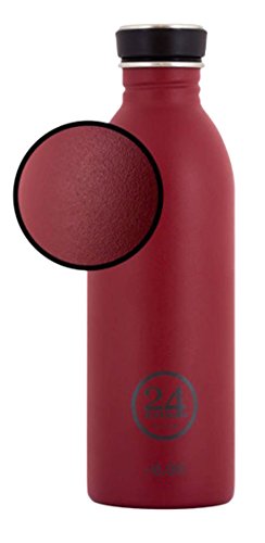Preisvergleich Produktbild 24Bottles Trinkflasche Edelstahl - stone finish rauhe Oberfläche - 500ml BPA frei und leicht, 21x6,5cm, Bordeaux