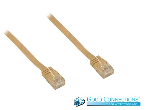 Preisvergleich Produktbild Patchkabel, Cat.6, FLACHKABEL, 15m, hellbraun, Good Connections®