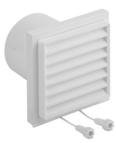 Upmann Lüftungsgitter DN 100 mit Zugschnur, 9cm Stutzen, weiß, 1 Stück, 66264