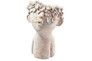 KLOCKE PFLANZGEFÄßE Witziger Pflanzkopf Büste - Figur zum Bepflanzen – Keramik Pflanzgefäß - Pflanzfigur Dekoration (Klein: Höhe 18cm)