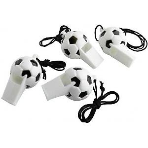4 Triller-Pfeifen * FUSSBALL * für Party und Geburtstag // 552572 // Kinder Kindergeburtstag Mottoparty Feier Fete Geburtstag Mitgebsel WM 2014 Weltmeisterschaft Pokal